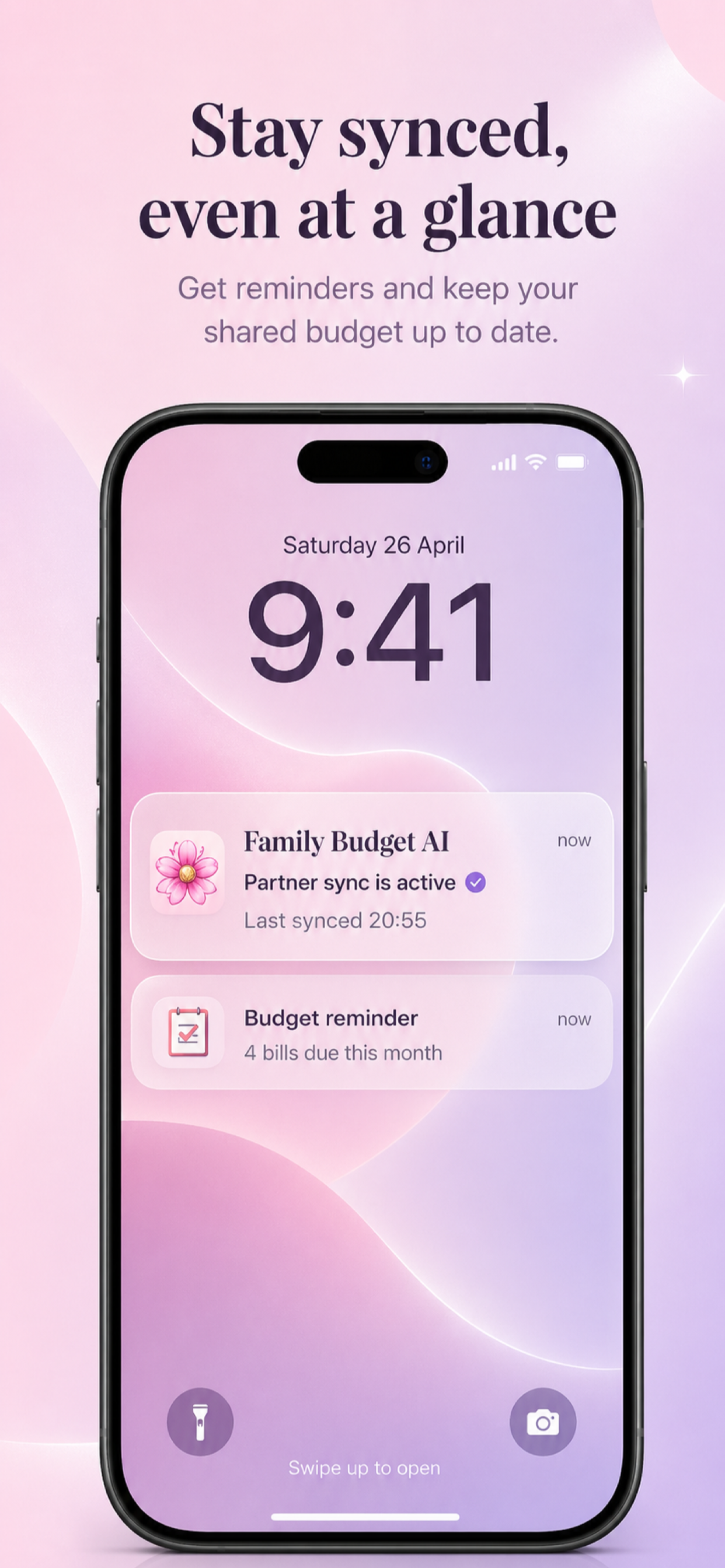 Family Budget AI sync reminders app store screenshot