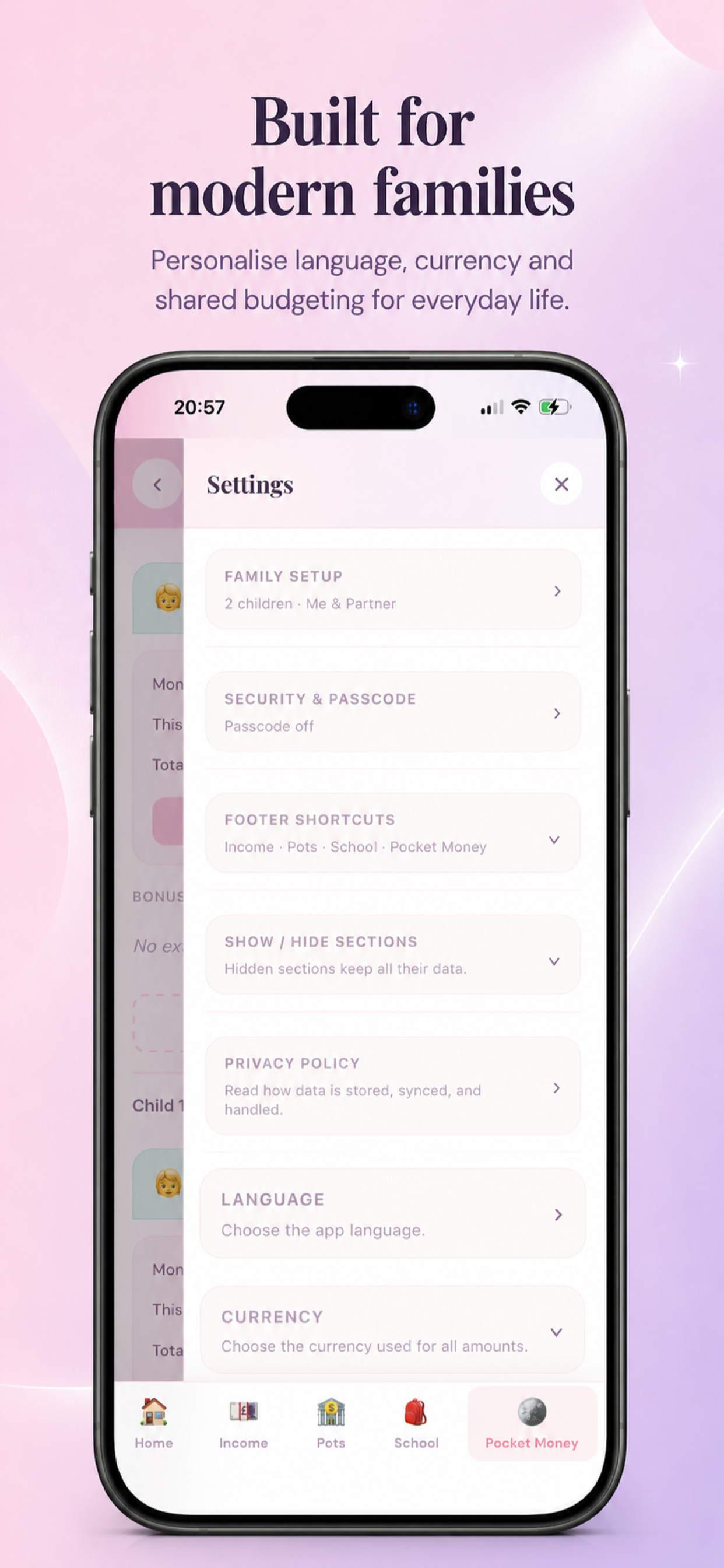 Family Budget AI family setup app store screenshot
